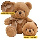 Pluszowa Maskotka Przytulanka Duży Miś Z Kokardką Brązowy 40cm