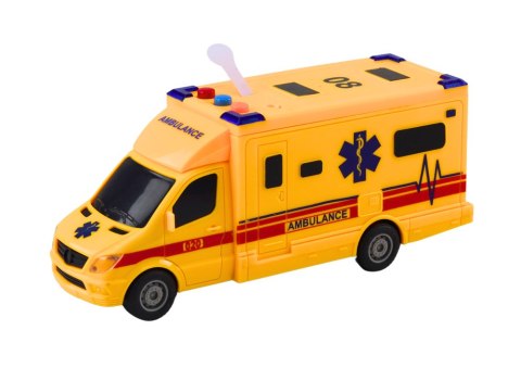 Auto Ambulans Karetka Na Baterie Światła Dźwięk Żółta Napęd Auto Ambulans Karetka Na Baterie Światła Dźwięk Żółta Napęd