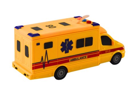 Auto Ambulans Karetka Na Baterie Światła Dźwięk Żółta Napęd Auto Ambulans Karetka Na Baterie Światła Dźwięk Żółta Napęd