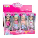 Mini Laleczka Księżniczka Z Koroną Kolorowa Sukienka 14cm Mix