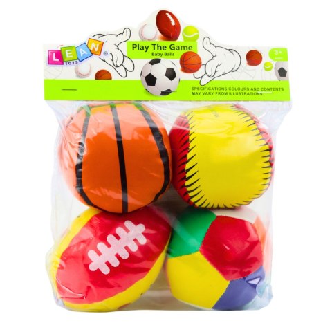 Miękkie Piłki Sportowe Koszykówka Rugby Piłka Nożna Baseball Zestaw 4ele.
