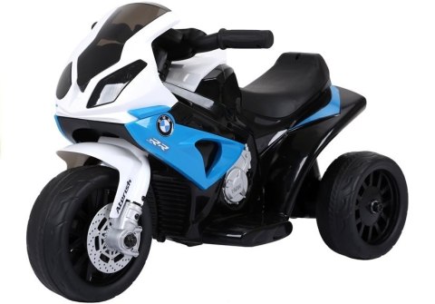 Motor na akumulator BMW S1000RR Trójkołowy Niebieski Motor na akumulator BMW S1000RR Trójkołowy Niebieski