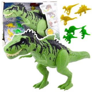 Zestaw Dinozaur Z Małymi Figurki Ruchomy Dźwięki Zielony