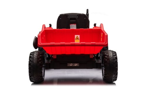 Traktor Na Akumulator HC-306 Czerwony Z Przyczepą 24V