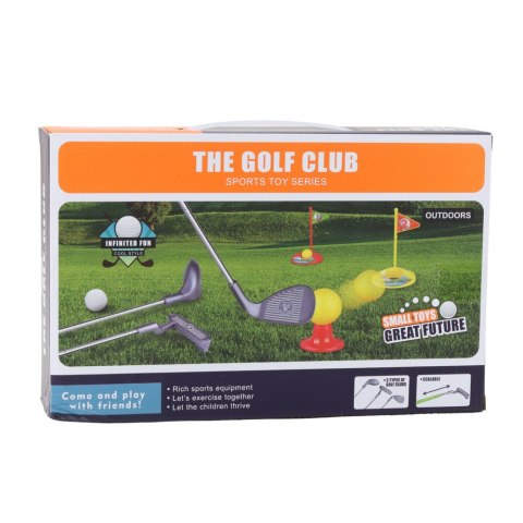 Zestaw Golfowy Dla Dzieci Kije Piłeczki Flagi Podstawki 48el