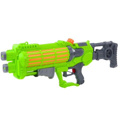 Duży Pistolet Na Wodę Pompowany Mechanicznie Podwójna Dysza Zielony 1250ml
