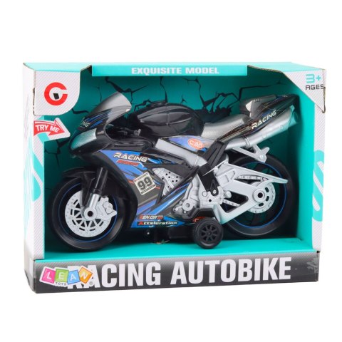 Motor Wyścigowy Ścigacz Napęd Światła Dźwięki Czarno-Niebieski