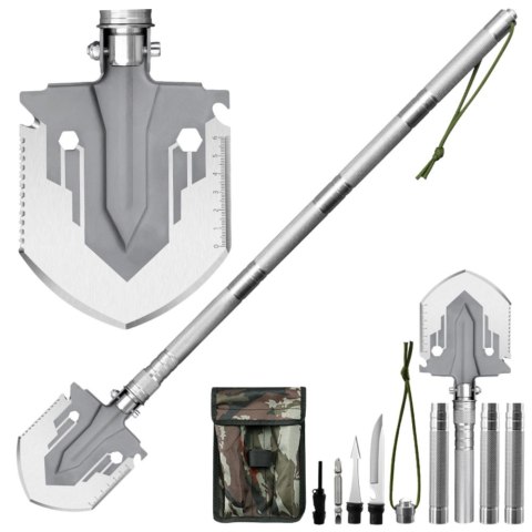 Saperka Wojskowa 16w1 Narzędzia Taktyczne Survivalowe Nóż Krzesiwo Tasak