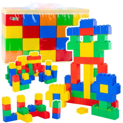 Zestaw Duże Klocki Konstrukcyjne W Torbie Kolorowe 28,5x9x9 cm 20el.