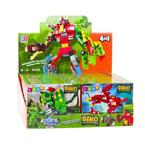 Klocki Konstrukcyjne Dinozaur Robot 2w1 50-70 el. Mix