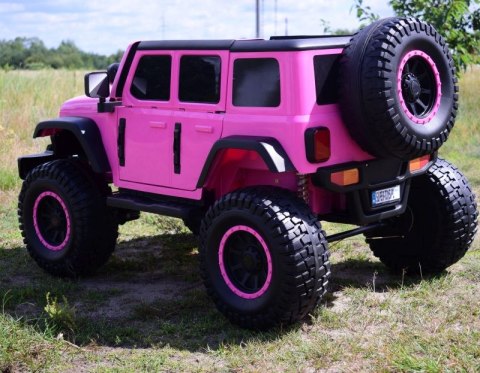 OLBRZYMI JEEP NA AKUMULATOR SPEED, SUPER RÓŻ, MIĘKKIE KOŁA, SIEDZENIE, APLIKACJA/DLS-X15A