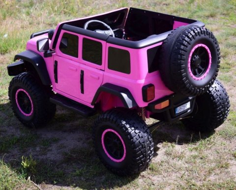 OLBRZYMI JEEP NA AKUMULATOR SPEED, SUPER RÓŻ, MIĘKKIE KOŁA, SIEDZENIE, APLIKACJA/DLS-X15A