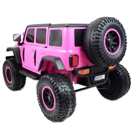 OLBRZYMI JEEP NA AKUMULATOR SPEED, SUPER RÓŻ, MIĘKKIE KOŁA, SIEDZENIE, APLIKACJA/DLS-X15A