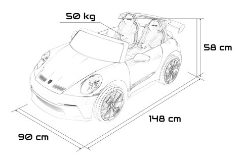 Pojazd Porsche 911 GT3 STRONG MP4 Czerwony