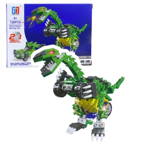 Klocki Konstrukcyjne Dinozaur Auto 2w1 105-132 el. Mix
