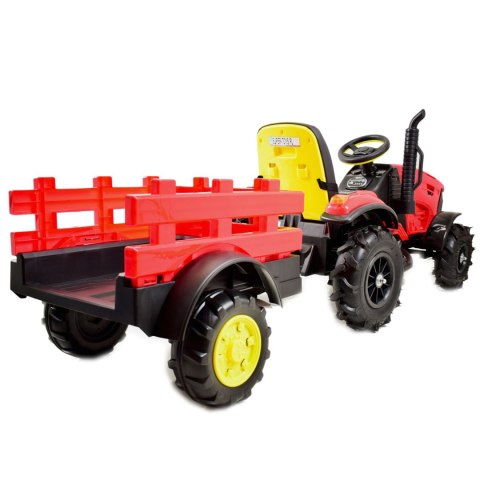 MEGA TRAKTOR Z PRZYCZEPĄ, KOŁA POMPOWANE, MIĘKKIE SIEDZENIE, PILOT,NOWOCZESNY PANEL, FUNKCJA BUJANIA/TT990D