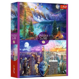 Puzzle - 2x500 - Wycieczka po Ameryce Trefl 37500