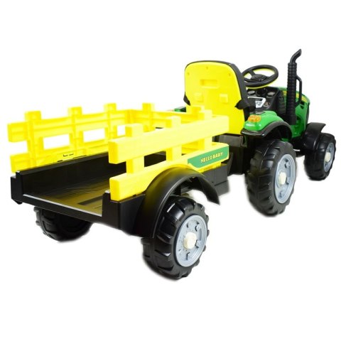 WIELKI TRAKTOR HALLO BABY Z PRZYCZEPĄ, PILOT, APLIKACJA/T990