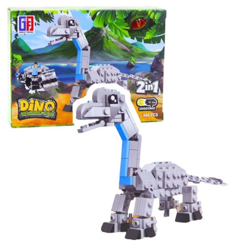Klocki Konstrukcyjne Zestaw Dinozaur Robot 2w1 145-161 el. Mix