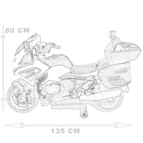 OLBRZYMI SUPER MOTOR ŚCIGACZ POLICYJNY,MIĘKKIE KOŁA, MIĘKKIE SIEDZENIE, GAZ W RĄCZCE, HAMULEC /MH888