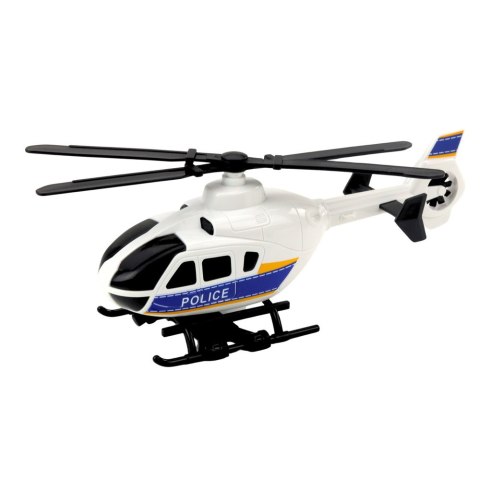 Zestaw Ciężarówka Policyjna Transportowa Helikopter Światła Dźwięki