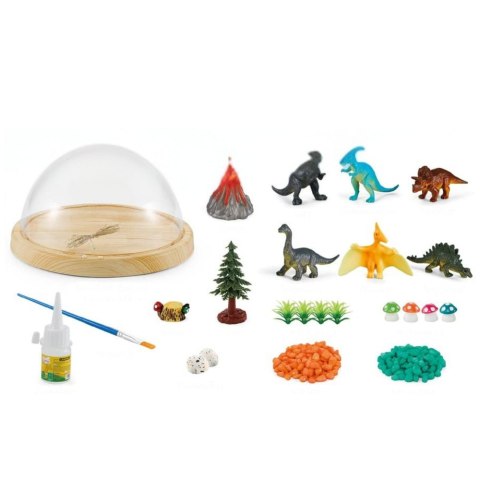 Zestaw Kreatywny Terrarium z Dinozaurami Lampka Nocna Kopuła Dźwięki DIY