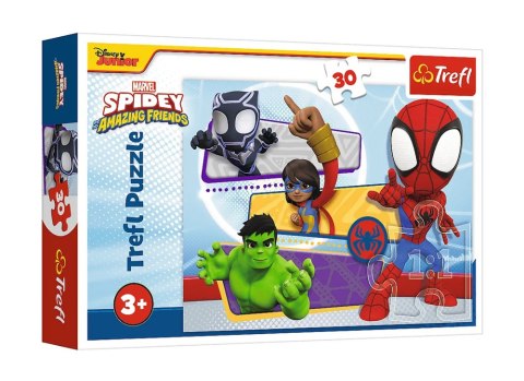 Puzzle - 30 - Odważny Spidey / Spidey and his Amazing Friends MarvelFSC Mix 70% 18322