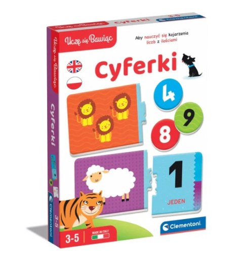 Gra edukacyjna Cyferki Matematyka Uczę się Bawiąc Język Polski Angielski Clementoni 50767