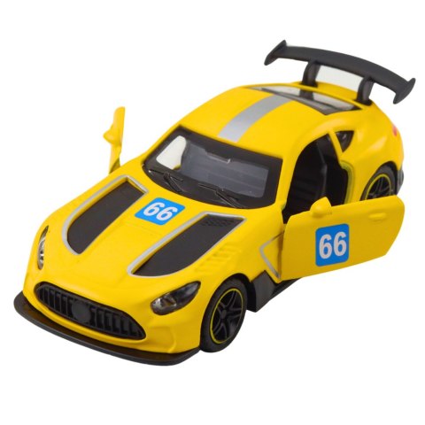 Samochód Wyścigowy Metalowy Napęd Otwierane Drzwi Żółty 1:43
