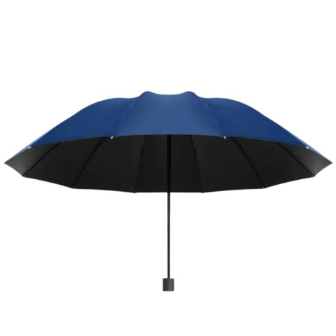 Duży Parasol Składany 12-Żebrowy Pokrowiec Granatowy 110 cm