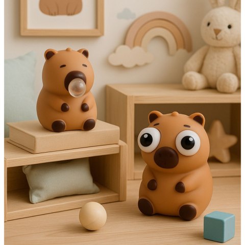 Gniotek Kapibara Antystresowy Z Bańką Wyskakującymi Oczami Brązowy 8,5 cm