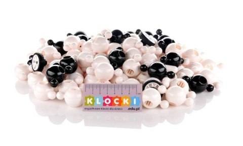 Klocki konstrukcyjne Loowi kulki Black and White 125 elementów 4+