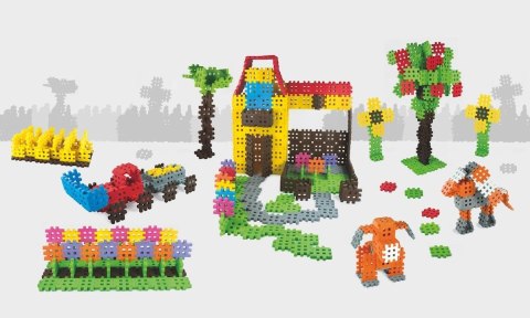 Klocki konstrukcyjne Marioinex Mini Waffle 300 elementów dla 4-latka wspierające motorykę