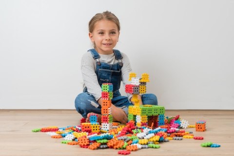 Klocki konstrukcyjne Marioinex Mini Waffle Wafle 500 elementów dla 4-latka wspierające motorykę