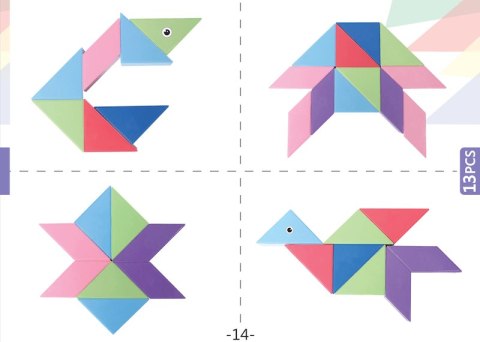 Klocki Magnetyczny Tangram - Magic Big Tangram 100el.