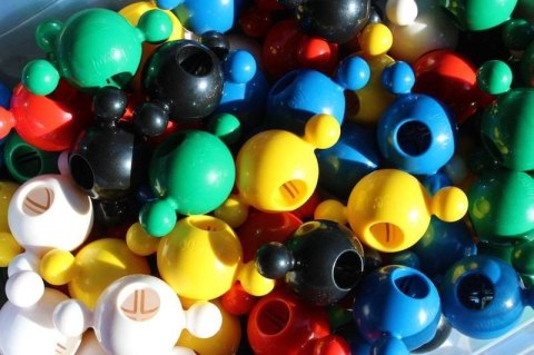 Klocki konstrukcyjne Loowi i Big Loowi mix kulki 200 elementów 3+