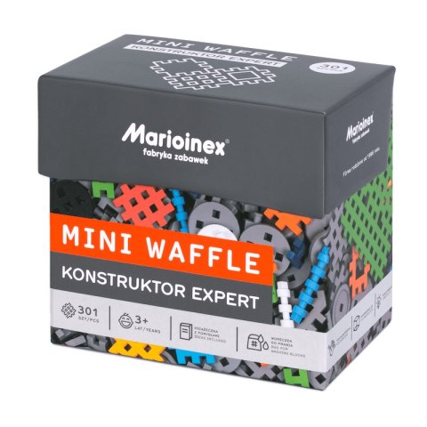 Klocki edukacyjne Marioinex Mini Waffle Konstruktor Expert 301 elementów dla 4-latka wspierające ...