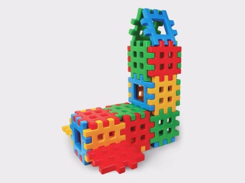 Klocki edukacyjne Marioinex Waffle w kartonie 24 elementów dla 2-latka wspierające motorykę