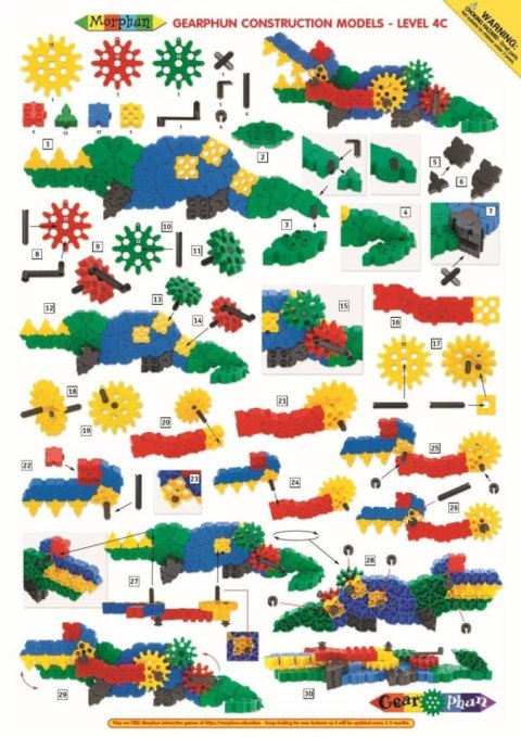 Zestaw klocków konstrukcyjnych Morphun Gearphun 500 el. + Instrukcje 60 str. A4