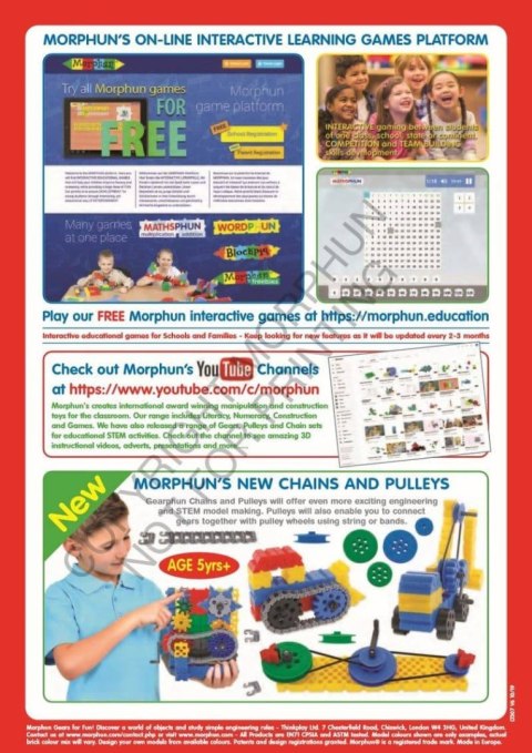 Zestaw klocków konstrukcyjnych Morphun Gearphun 500 el. + Instrukcje 60 str. A4