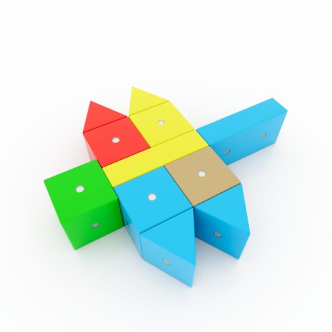 Drewniane klocki magnetyczne WABI 20 elementów z 76 magnesami 3+