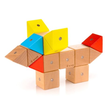 Drewniane klocki magnetyczne WABI 80 elementów z 304 magnesami 3+