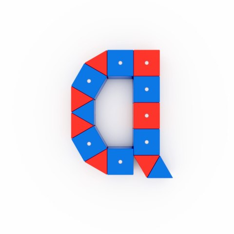 Drewniane klocki magnetyczne WABI zestaw edukacyjny 120 elementów z tacką 3+