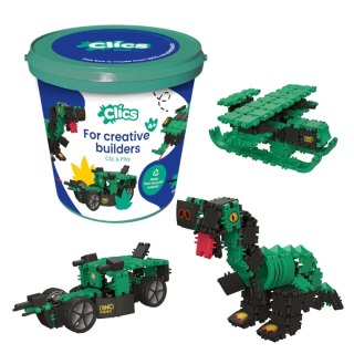 Klocki Clics Wiaderko 6w1 Dinozaury 141 el. 5+