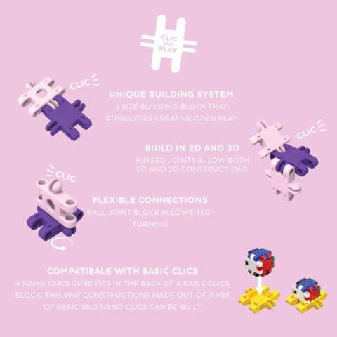 Klocki Nano Clics Fantastyczni Konstruktorzy 250 el. 8+