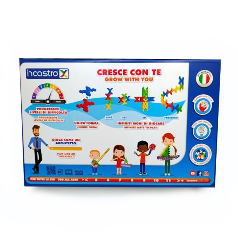 Klocki konstrukcyjne Incastro Colors 3w1 kolorowe 250 elementów 4+