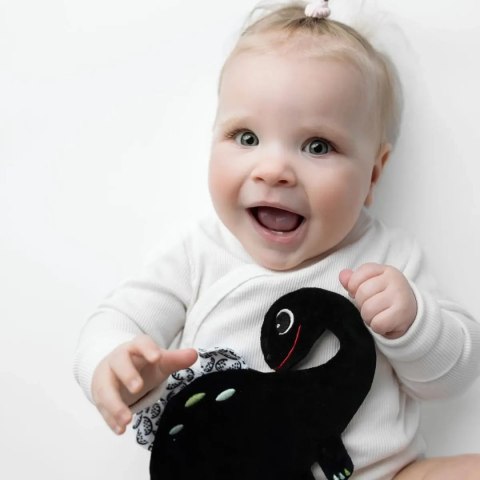 Kontrastowa szeleszcząca szmatka sensoryczna Dinozaur 0+ Mom's Care