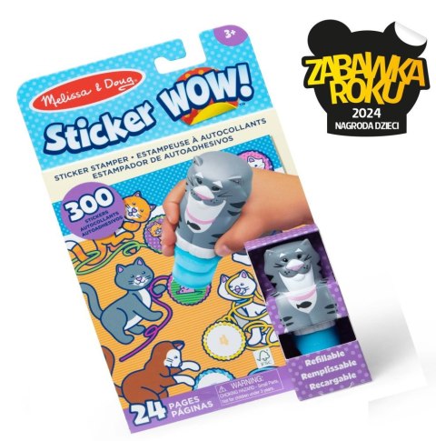 Sticker Wow - Książeczka i stempelek z naklejkami - Kot