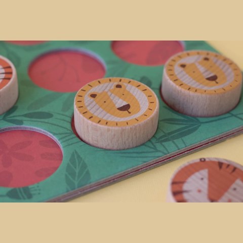 Gra kółko i krzyżyk Londji Lew i tygrys drewniana 4+