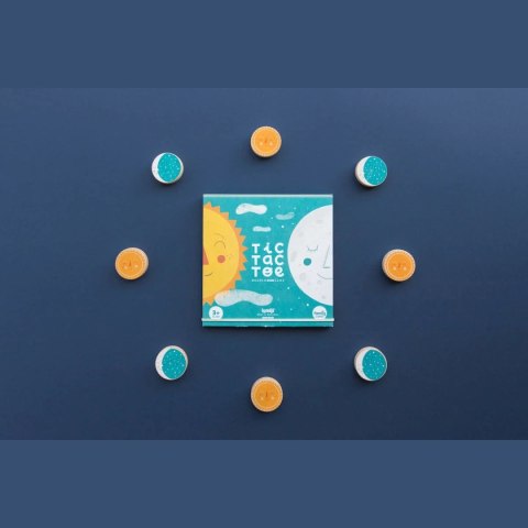 Gra kółko i krzyżyk Londji Słońce i księżyc drewniana 4+